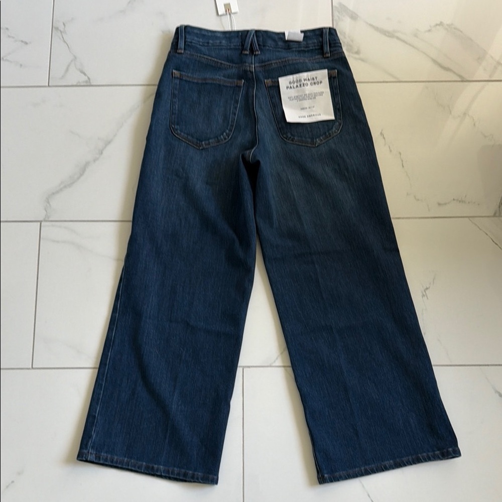 Good American Good Waist palazzo crop Dark Blue Women’s Jeans - Picture 6 of 6